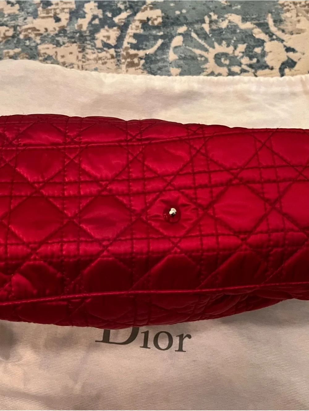 Red Quilted Dior Top-Handle Women's Handbag